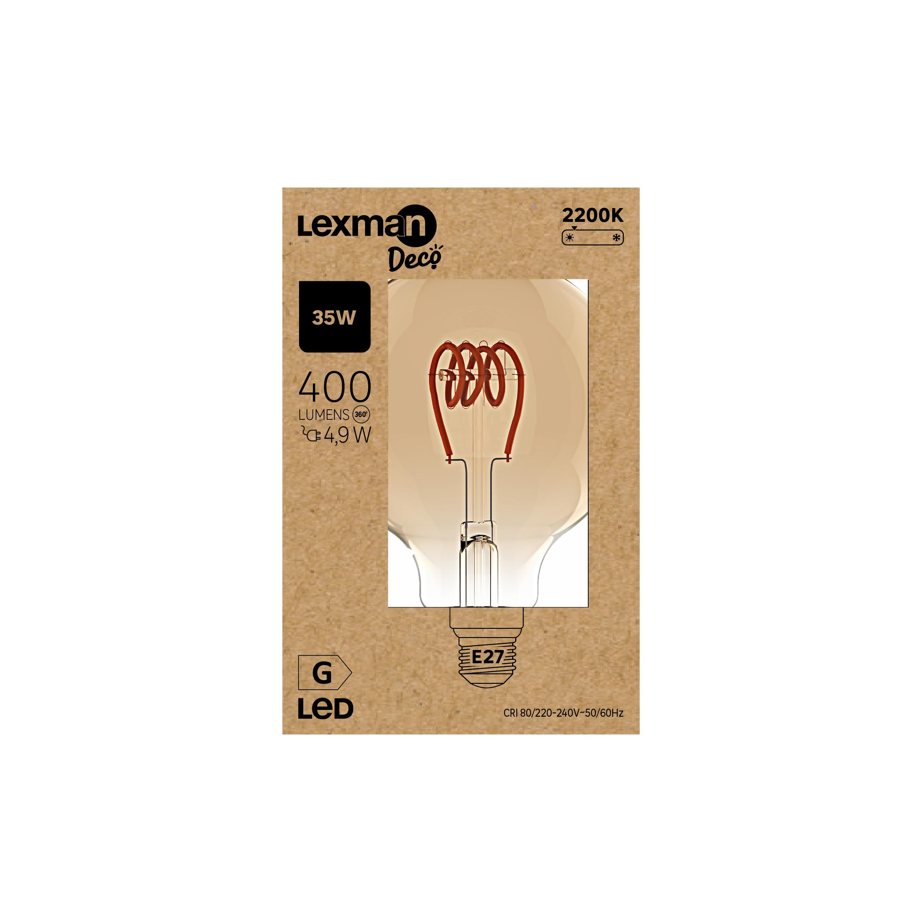 Lâmpada LED filamentos G95 E27 400LM 2200K ESP Lexman - 5