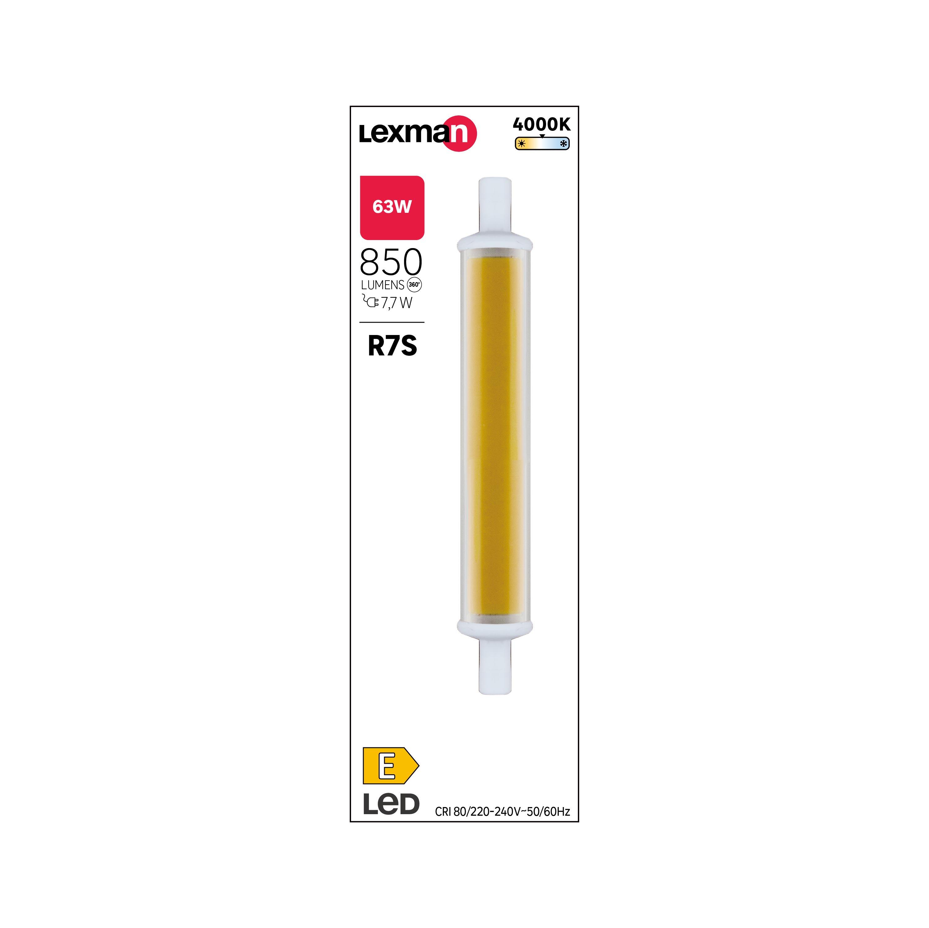 Lâmpada LED filamentos R7S J118 850LM 4000K Lexman - 5