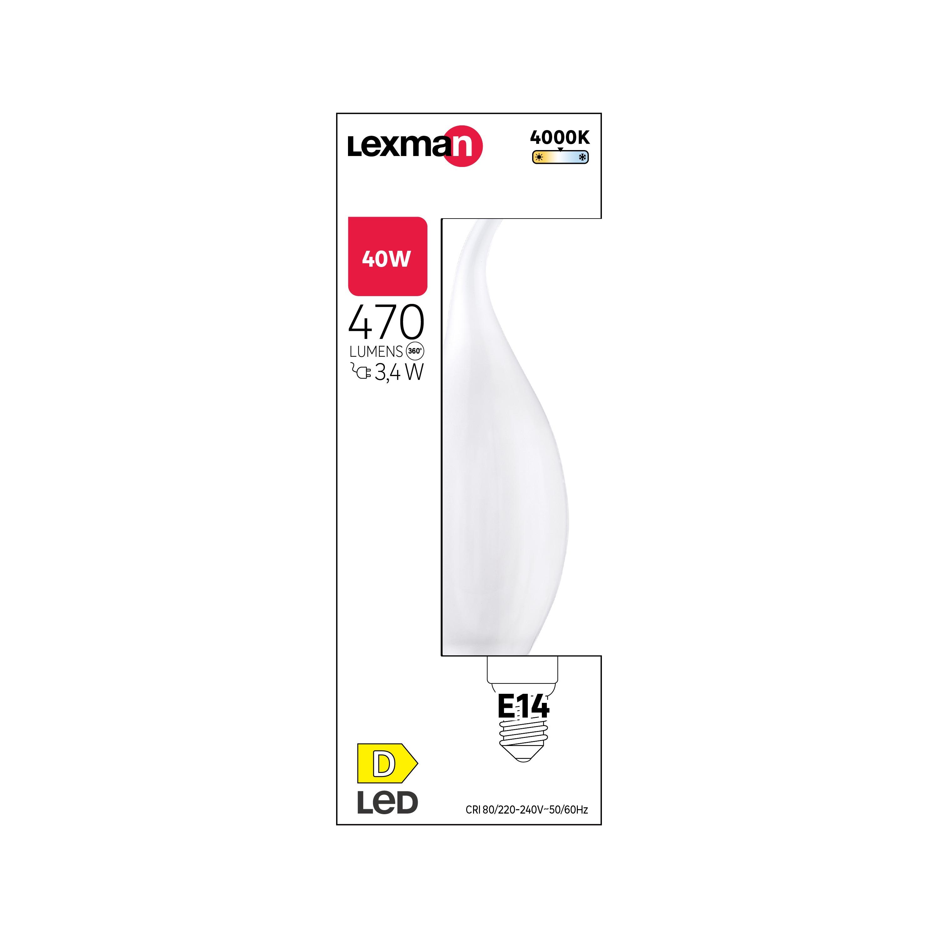 Lâmpada LED filamentos CF35E14 470LM 4000K Lexman - 4