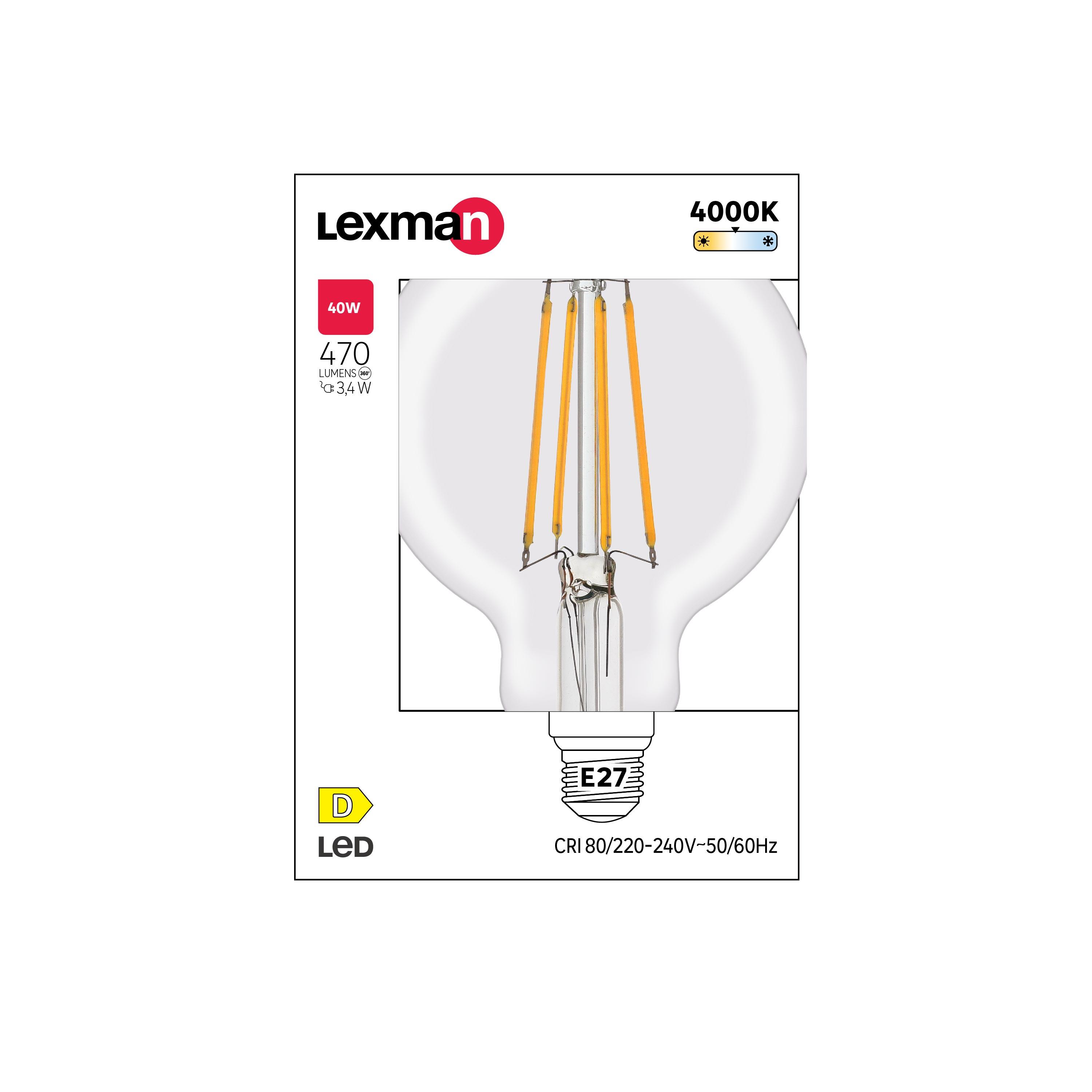 Lâmpada LED filamento G80 E27 470 lm 4000 k Lexman - 8