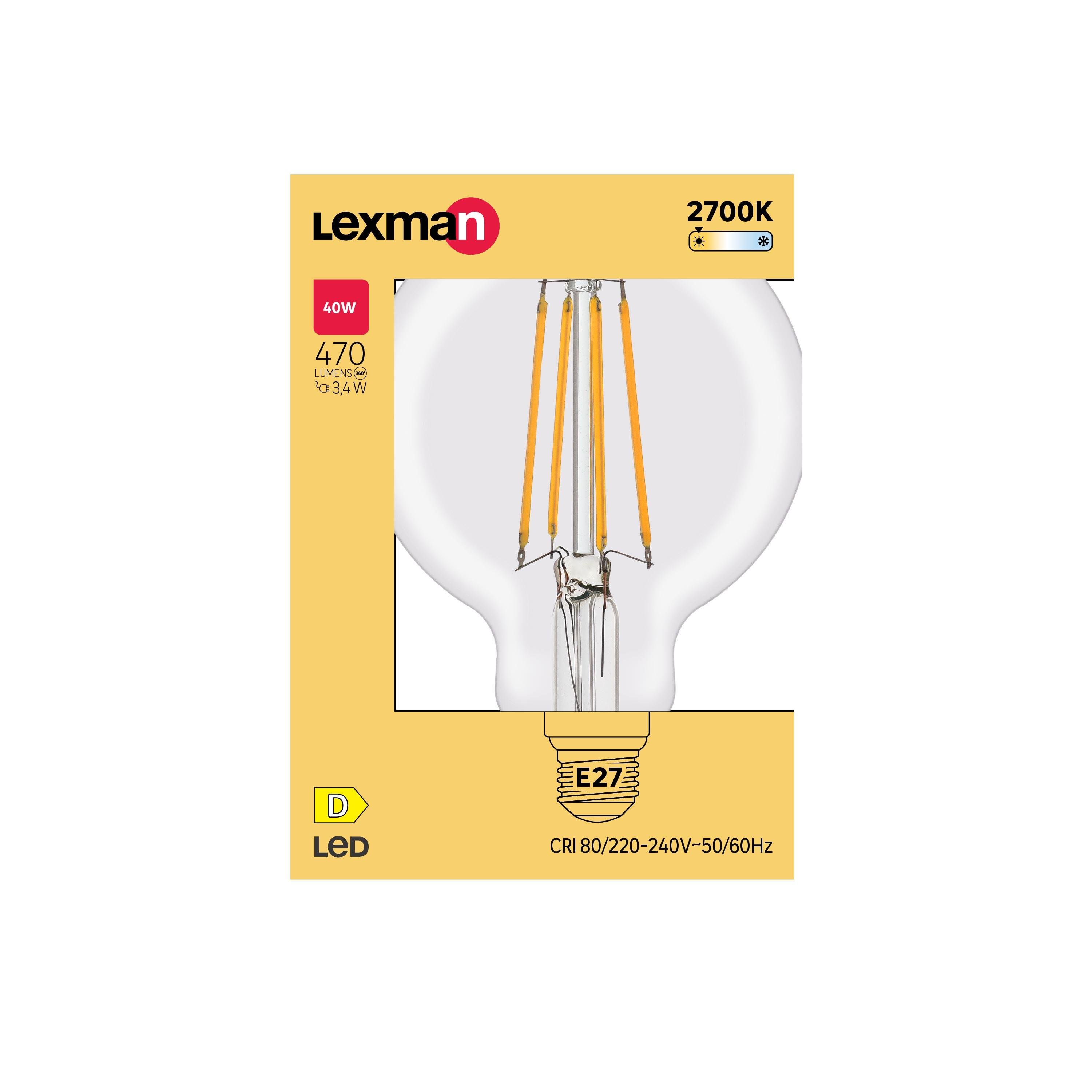 Lâmpada LED filamentos G80 E27 470LM 2700K Lexman - 7