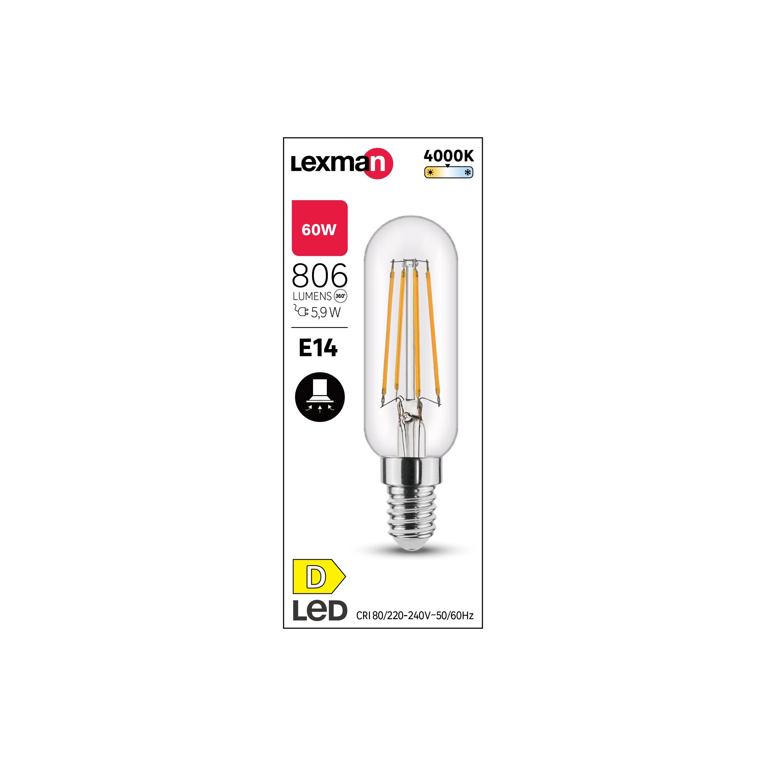 Ampoule led pour hotte, E14, 806lm = 60W, blanc neutre, LEXMAN - 4