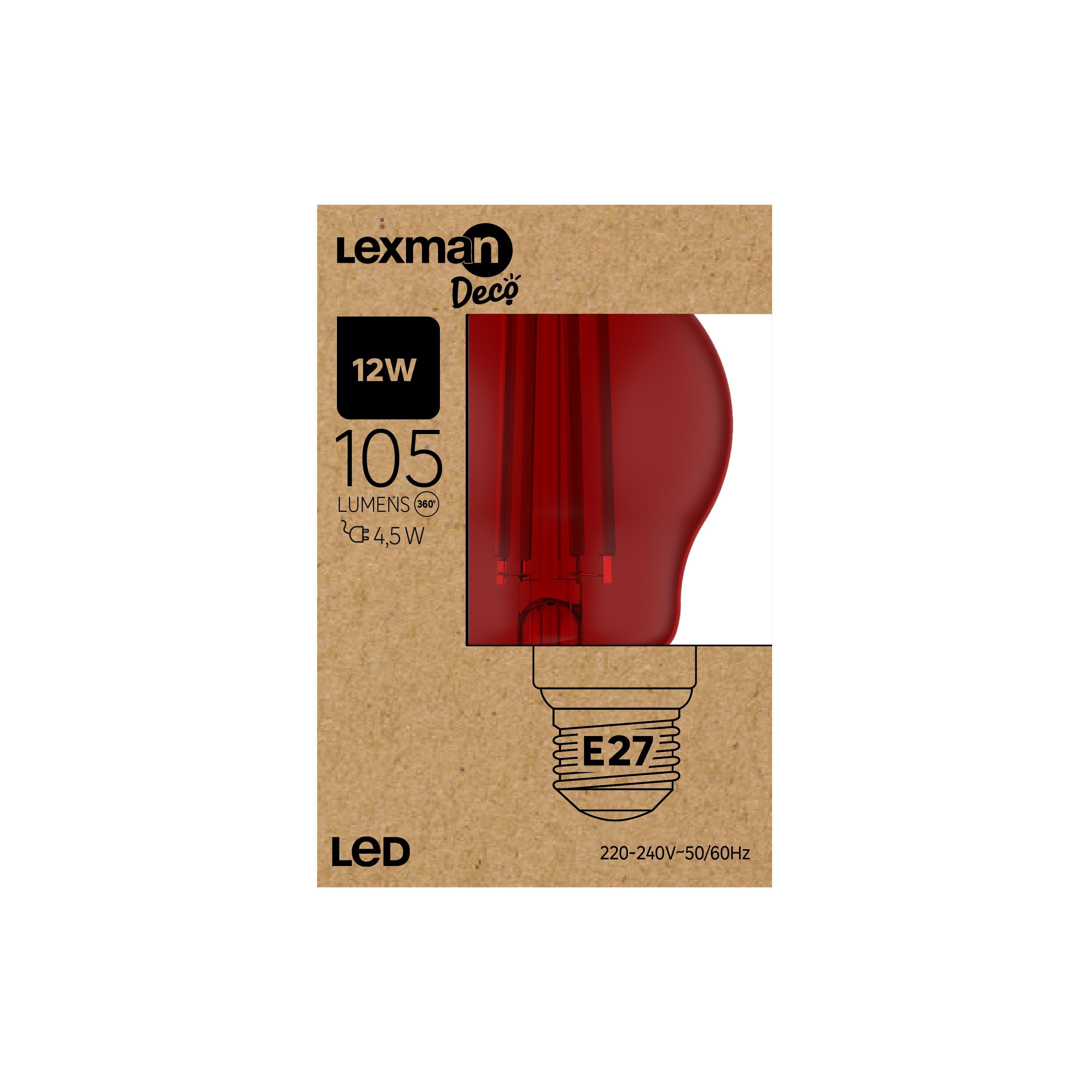 Lâmpada LED filamentos G45 E27 RED Lexman - 6