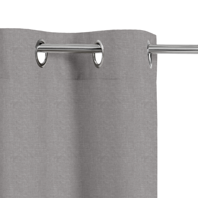 Cortina ollaos Rasberry poliéster liso gris granito INSPIRE de 140x280cm. Cinta termopegada