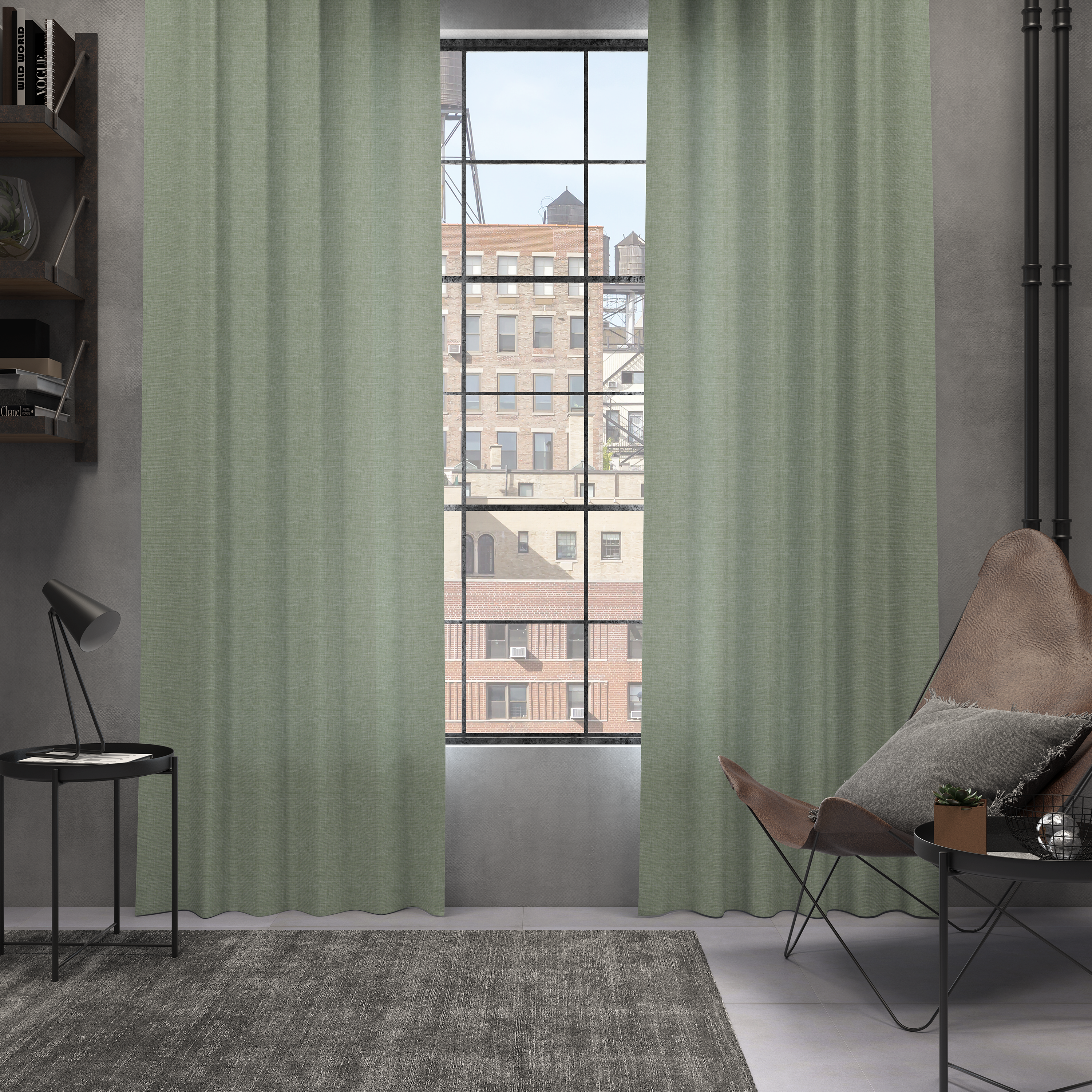 Zasłona Raspberry Forest zielona 140 x 280 cm na przelotkach Inspire - 14