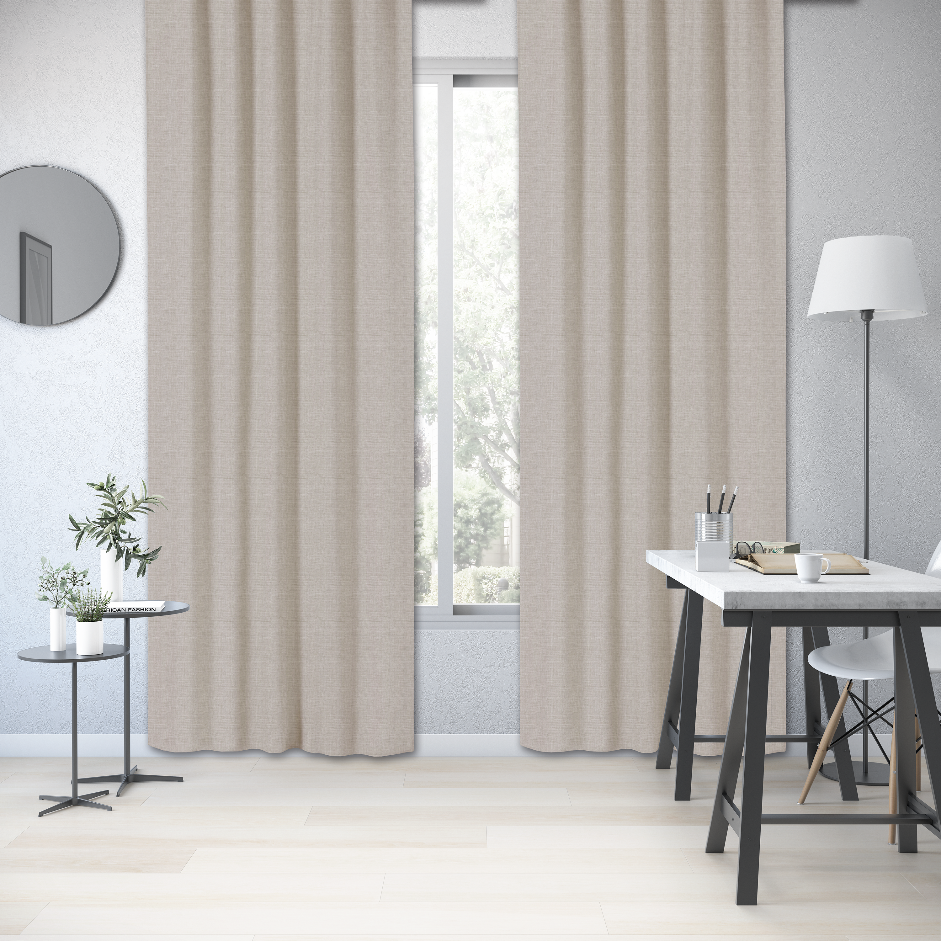 Tenda INSPIRE Rasberry trench 6 beige, fettuccia e passanti nascosti 200x280 cm - 9
