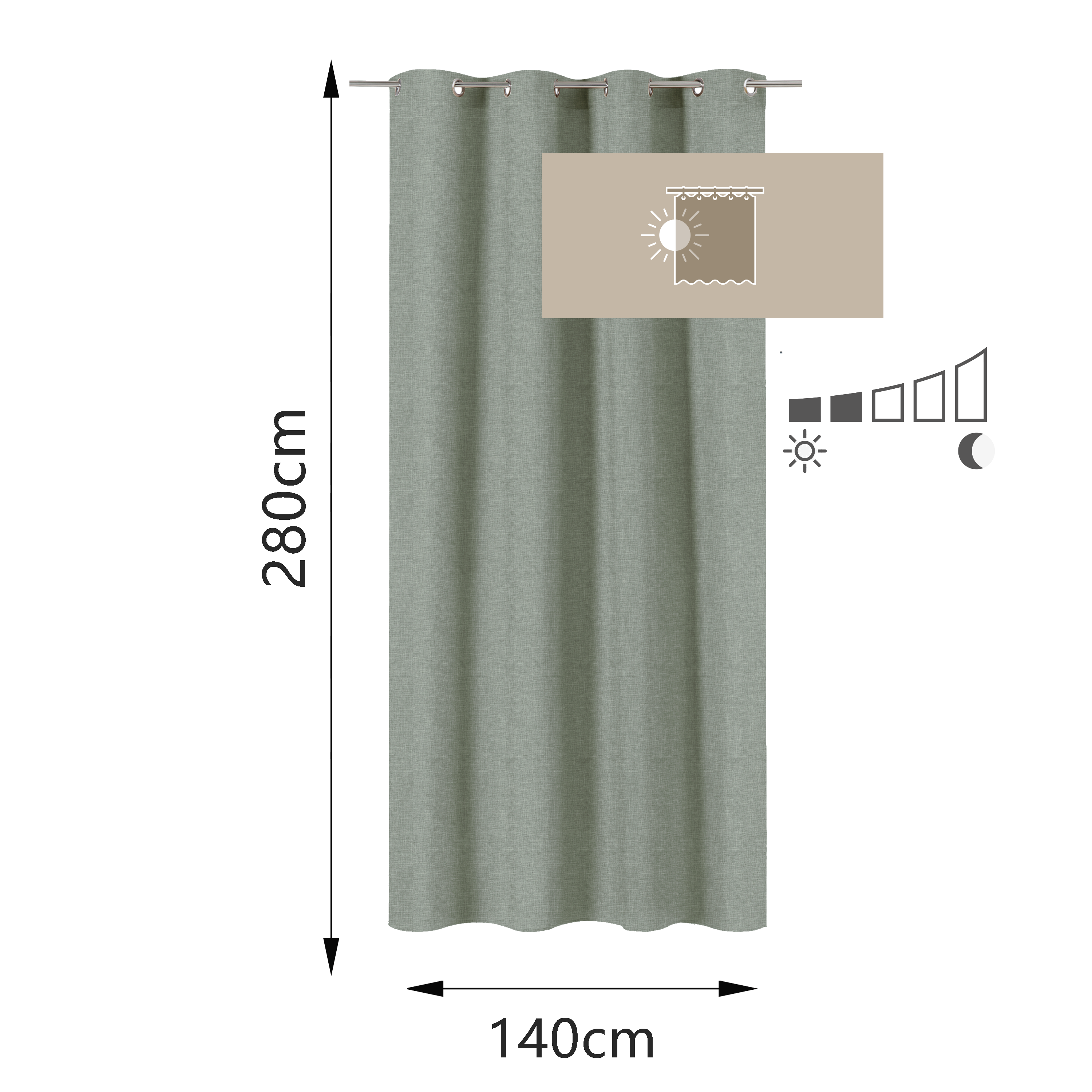 Zasłona Raspberry Forest zielona 140 x 280 cm na przelotkach Inspire - 18