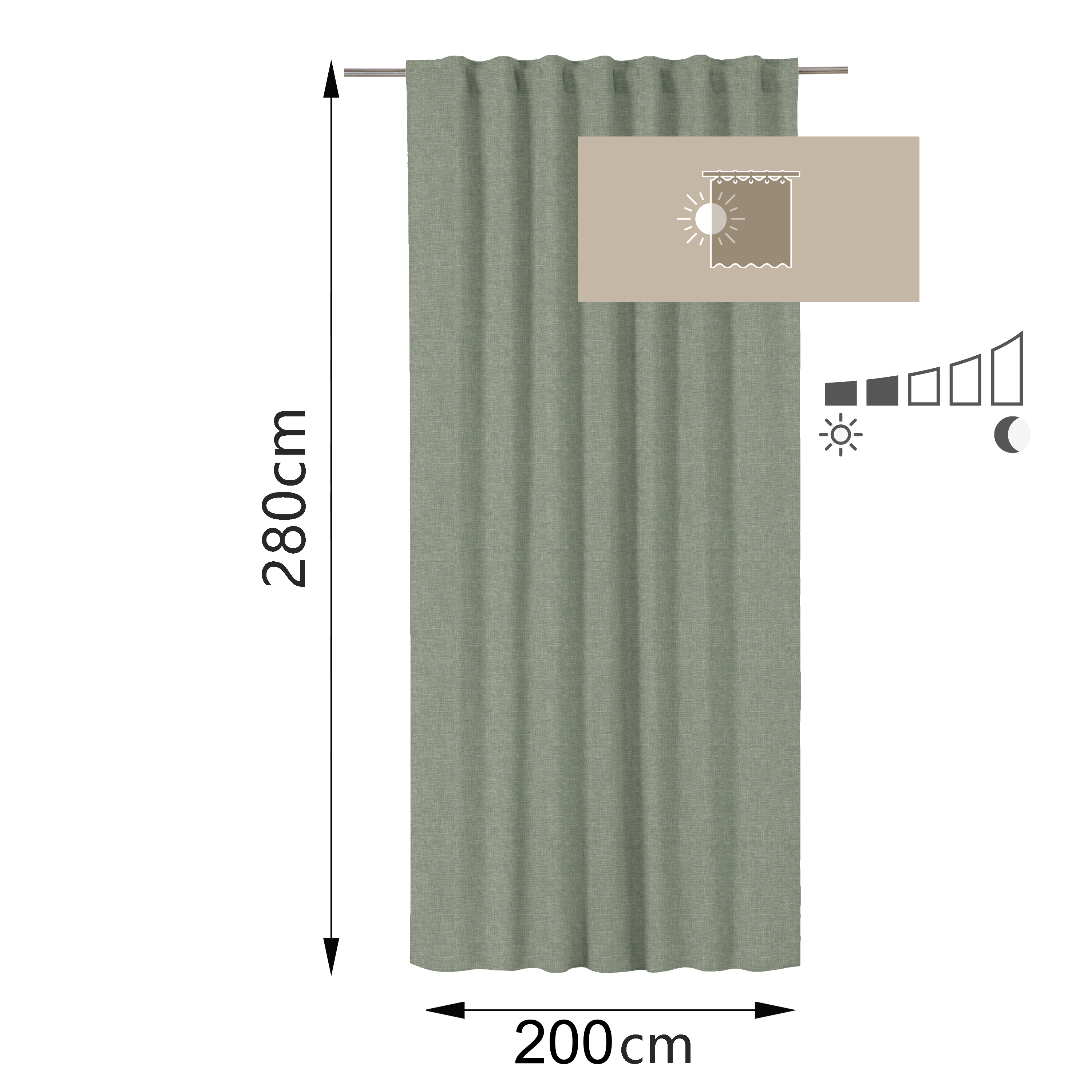 Zasłona Raspberry Forest zielona 200 x 280 cm na taśmie Inspire - 9