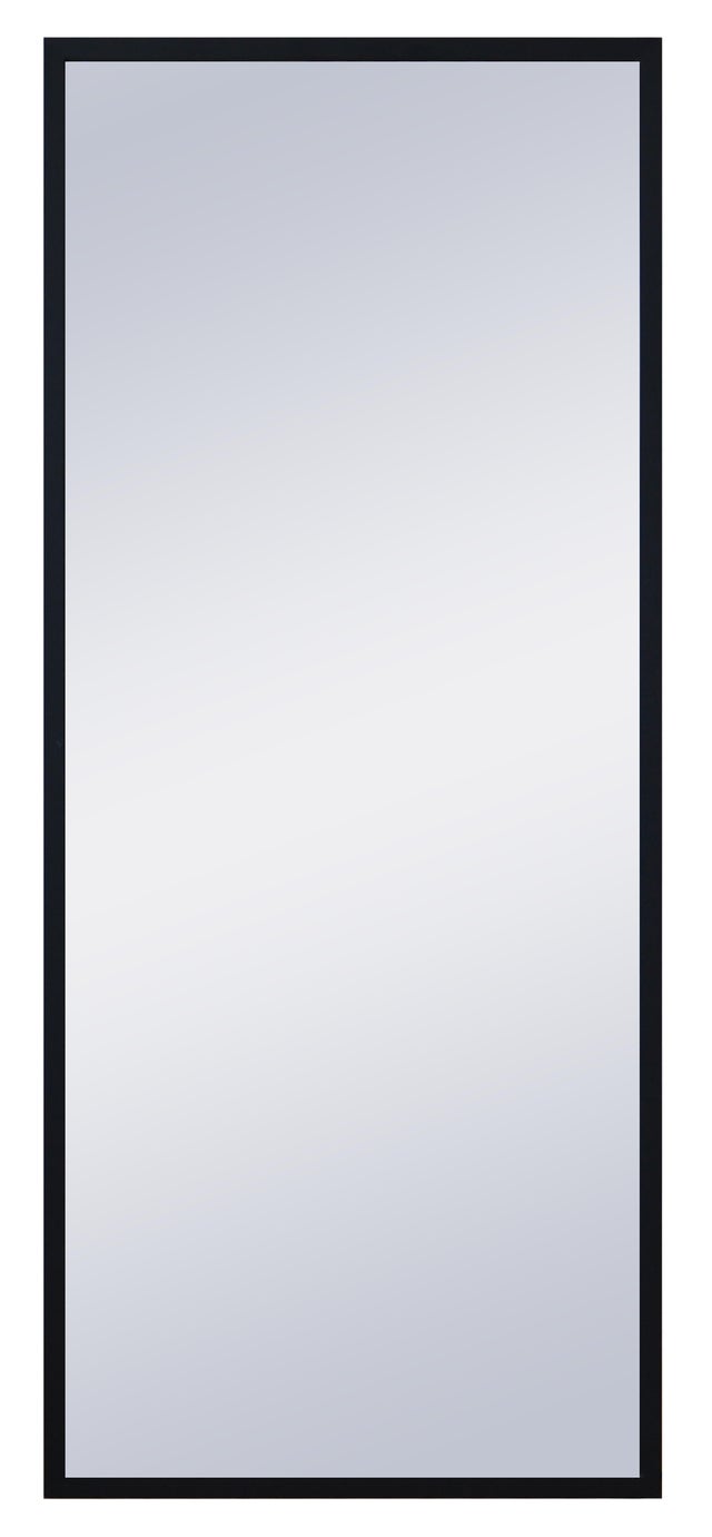 Espejo enmarcado de pared o suelo rectangular Unic MDF negro mate  de 42 x 102 cm