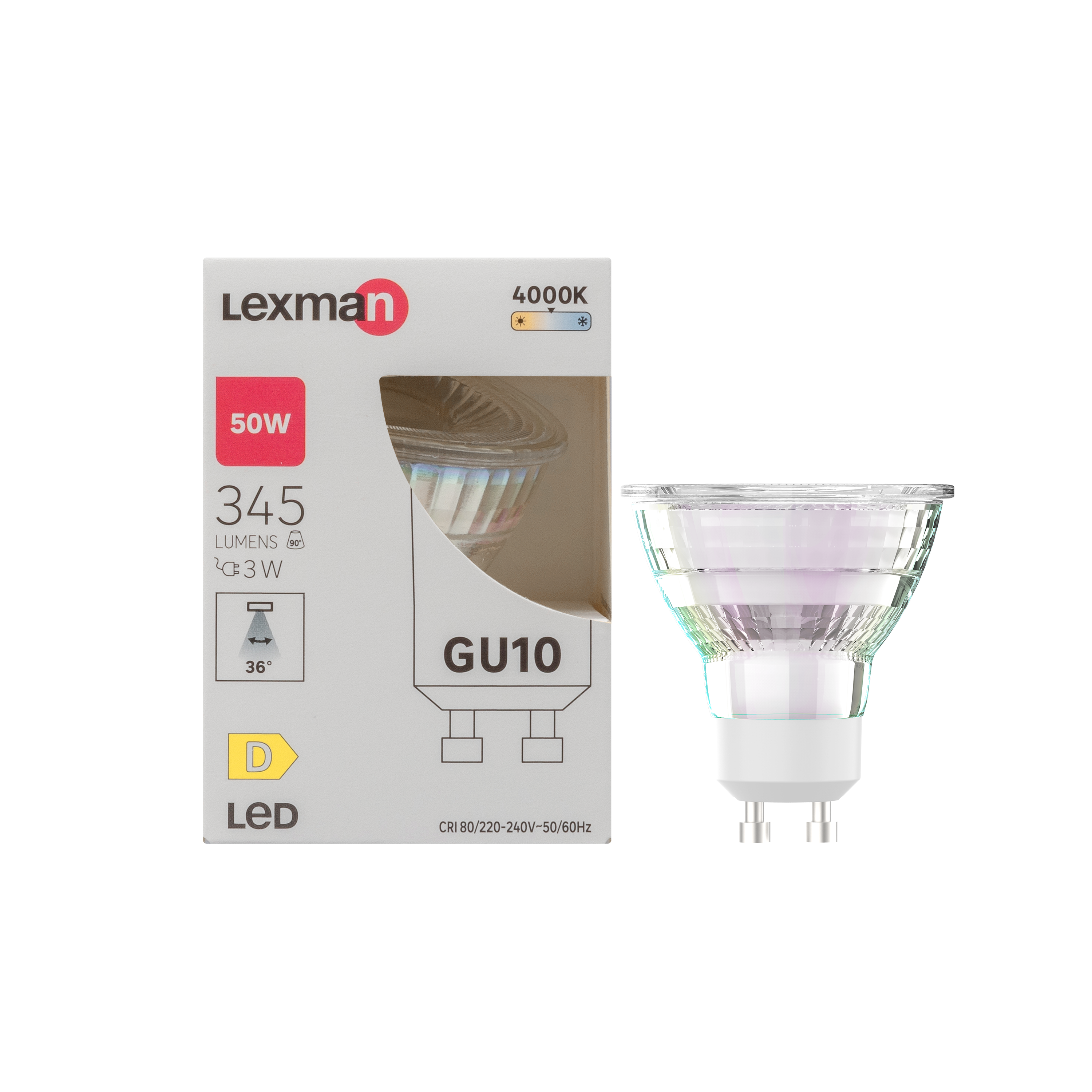 Żarówka LED GU10 3 W 345 lm Neutralna biel Lexman  - 2
