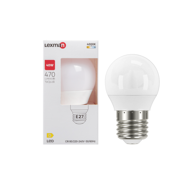 Żarówka LED E27 3,4 W 470 lm Neutralna biel Lexman