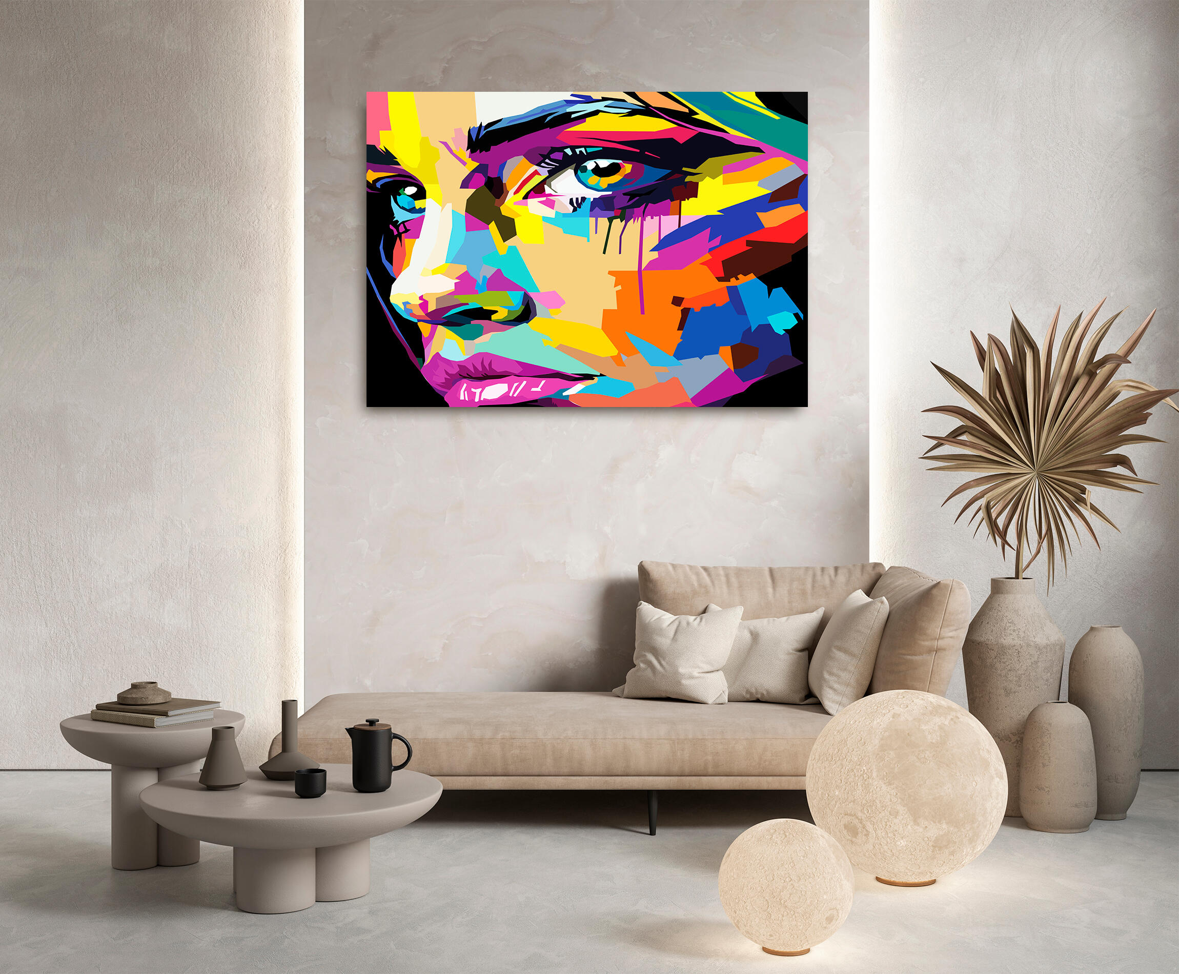 Pintura impresa sin marco woman face ii 100x140cm