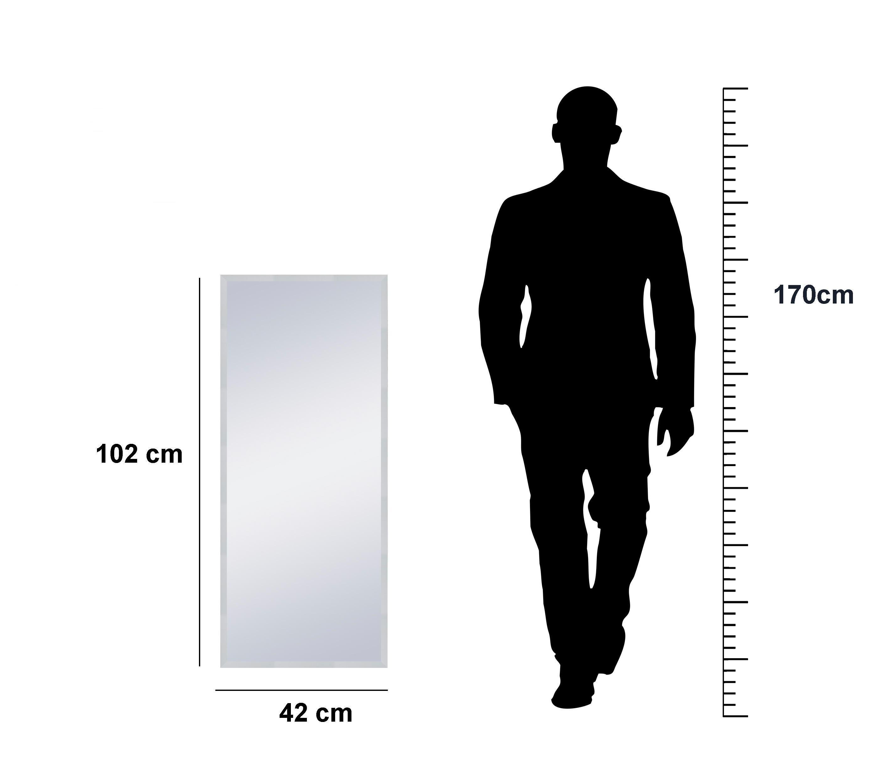 Espejo enmarcado de pared o suelo rectangular Unic MDF blanco mate  de 42 x 102 cm - 3
