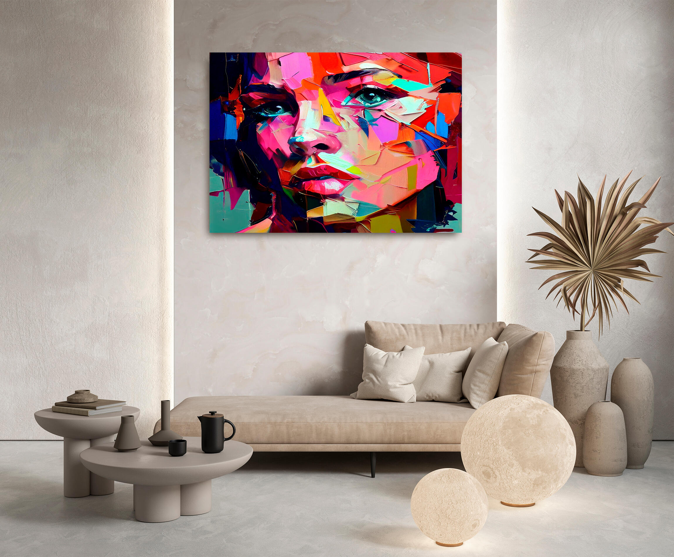 Pintura impresa sin marco woman face iii 100x140cm