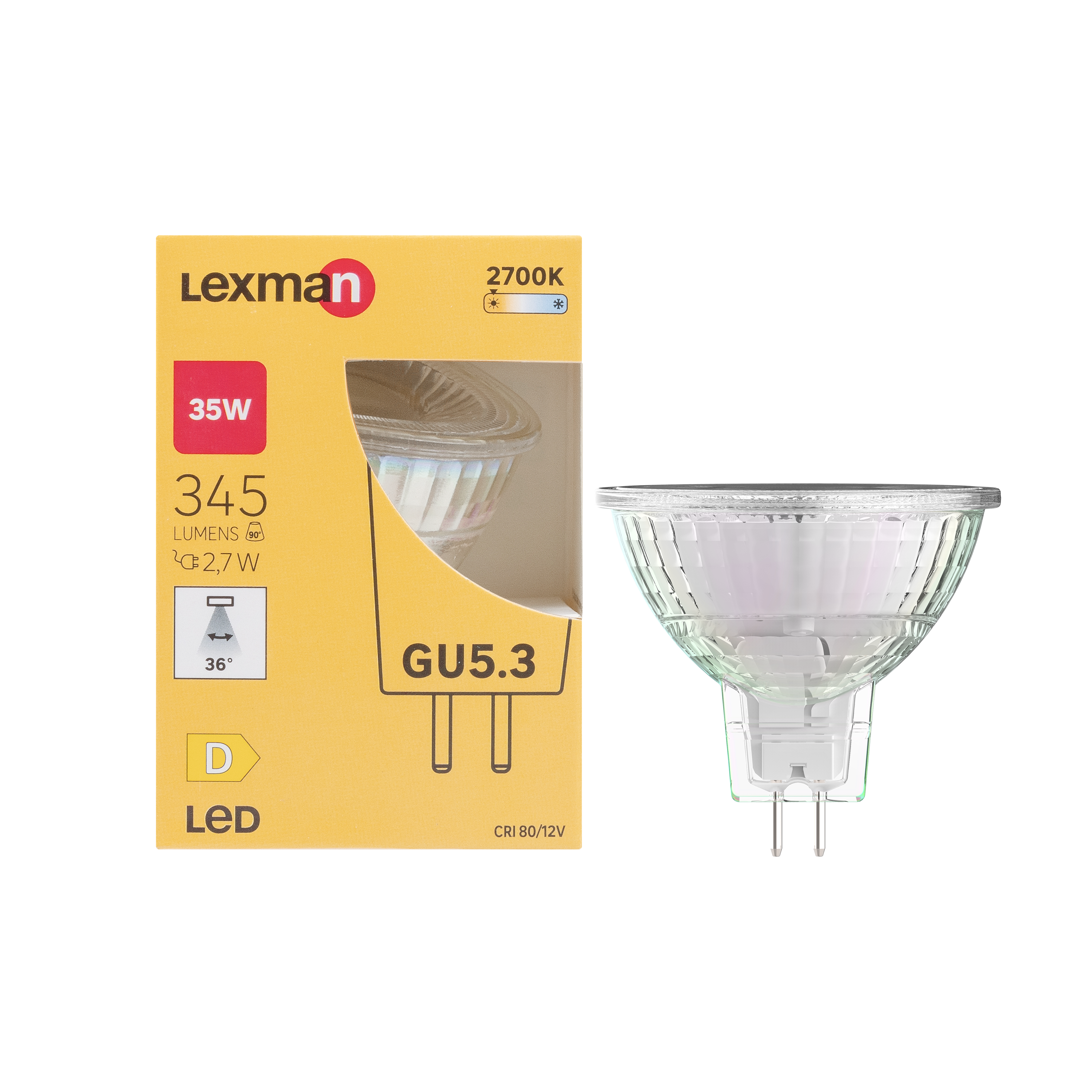 Żarówka LED GU5.3 2,7 W 345 lm Ciepła biel Lexman