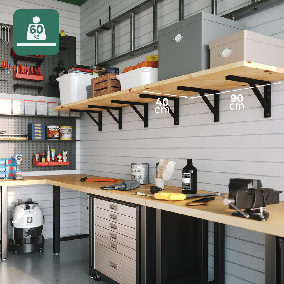 Equerre Forta acier peint noir, H.18 x P.30 cm - 4