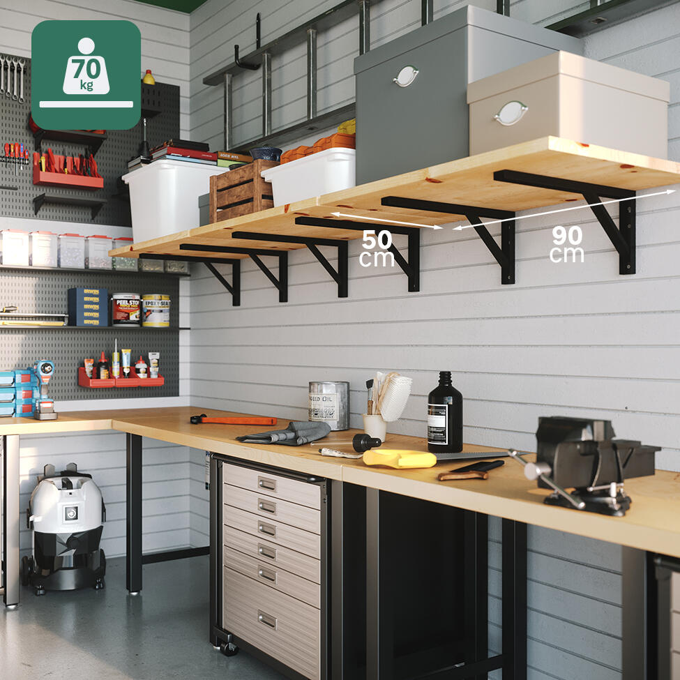 Equerre Forta acier peint noir, H.18 x P.40 cm - 4