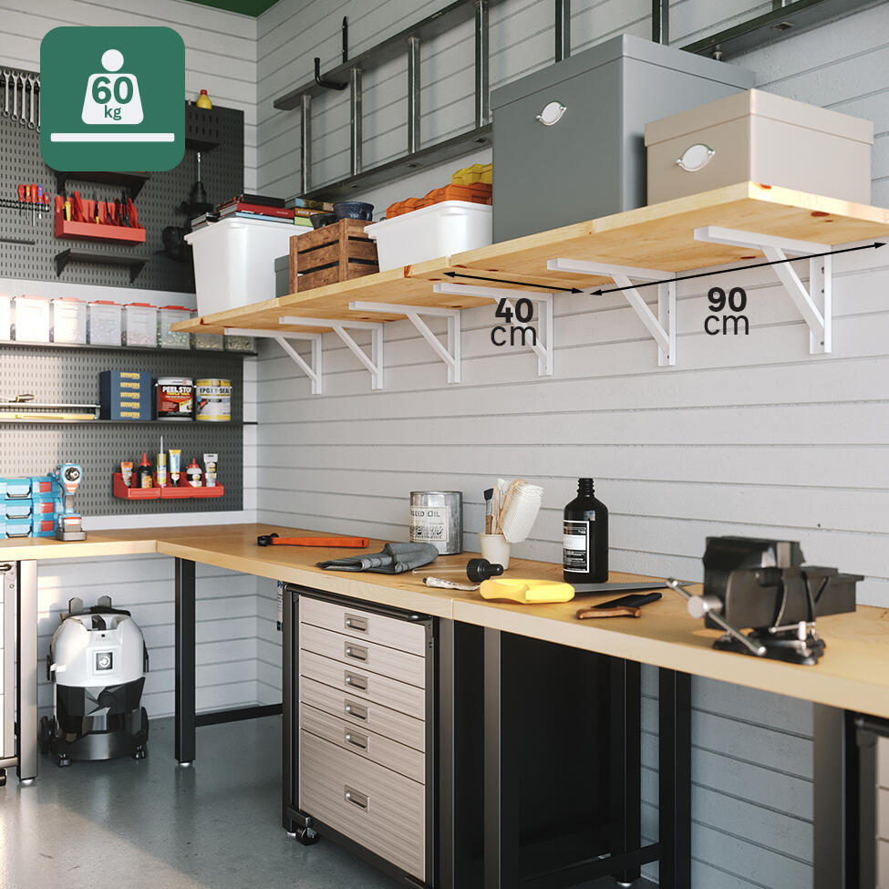 Suporte para prateleira reforçado aço branco 18x30 cm 60 kg Forta - 3