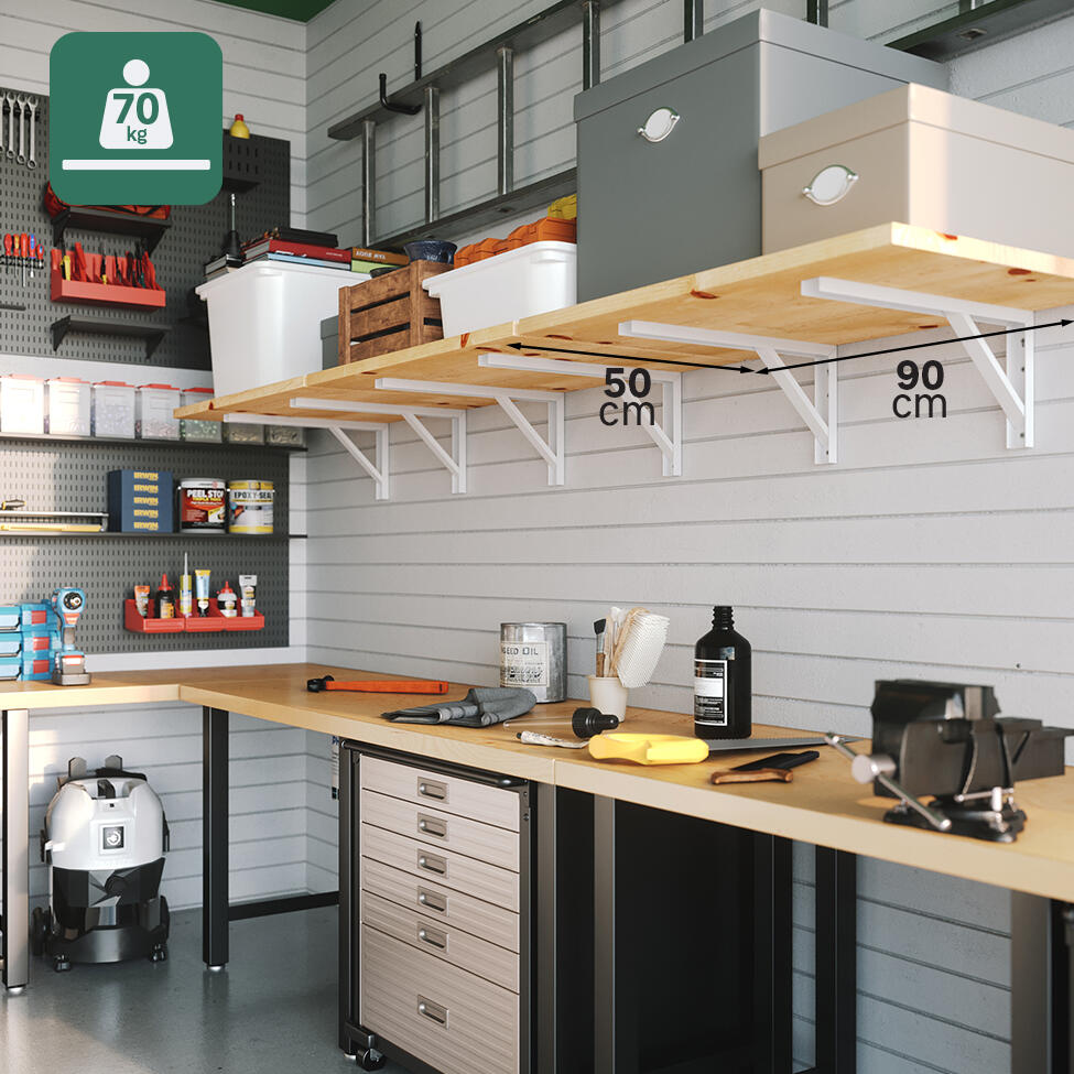 Suporte para prateleira reforçado aço branco 18x40 cm 70 kg Forta - 4