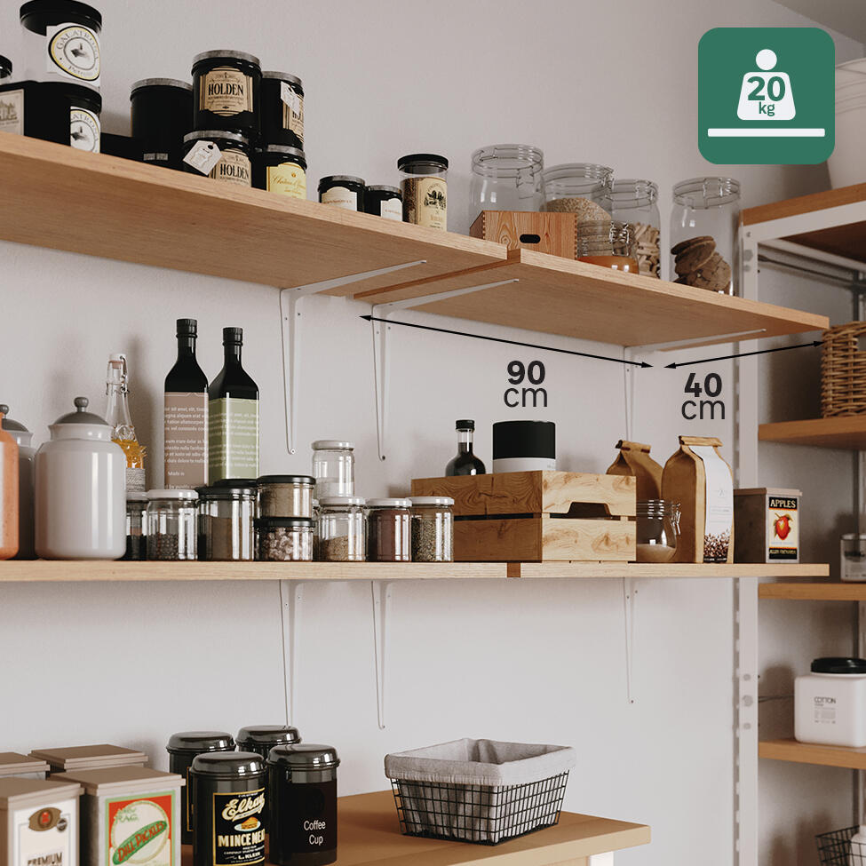 Equerre Normo acier peint blanc, H.30 x P.25 cm - 4