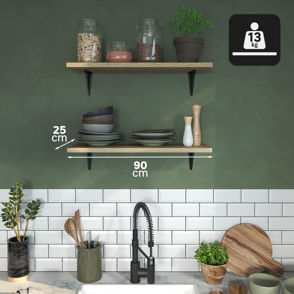 Equerre Normo acier peint noir, H.15 x P.12.5 cm - 4