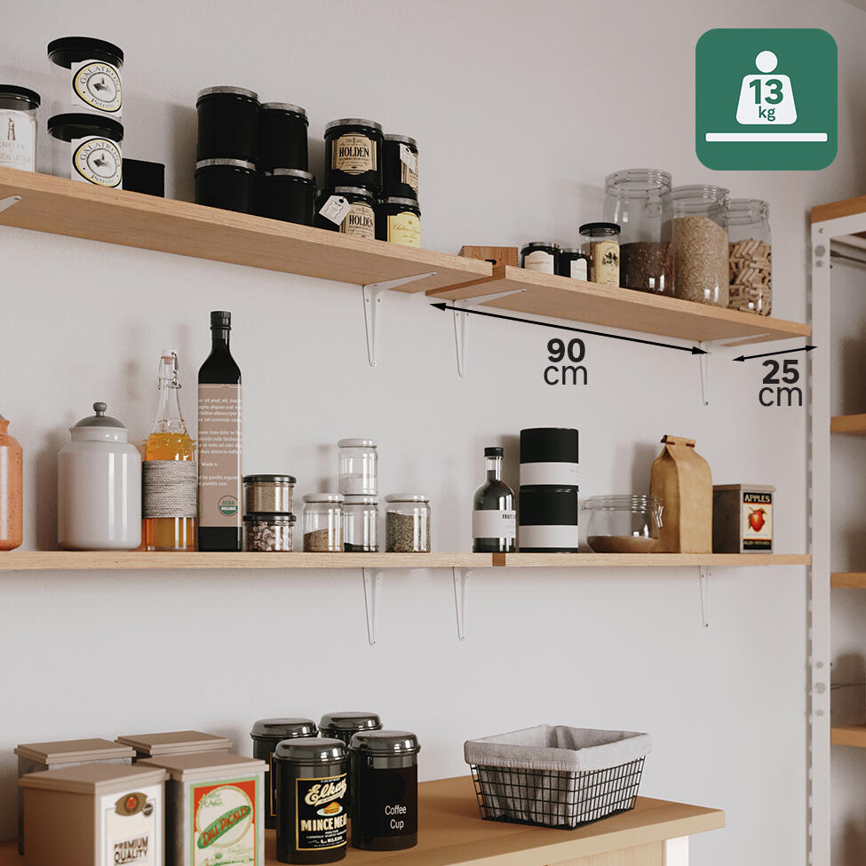 Suporte para prateleira com nervo aço branco 12,5x15 cm 13 kg Normo - 4