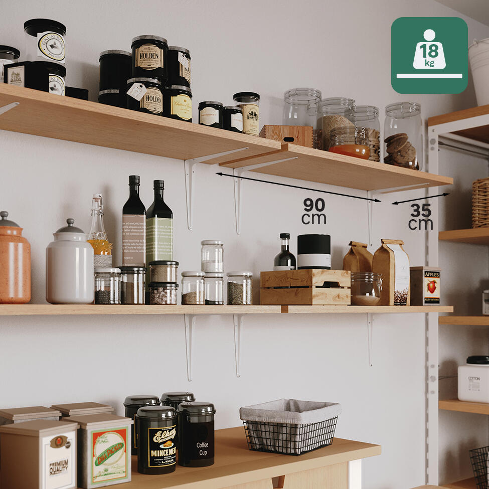 Equerre Normo acier peint blanc, H.25 x P.20 cm - 4