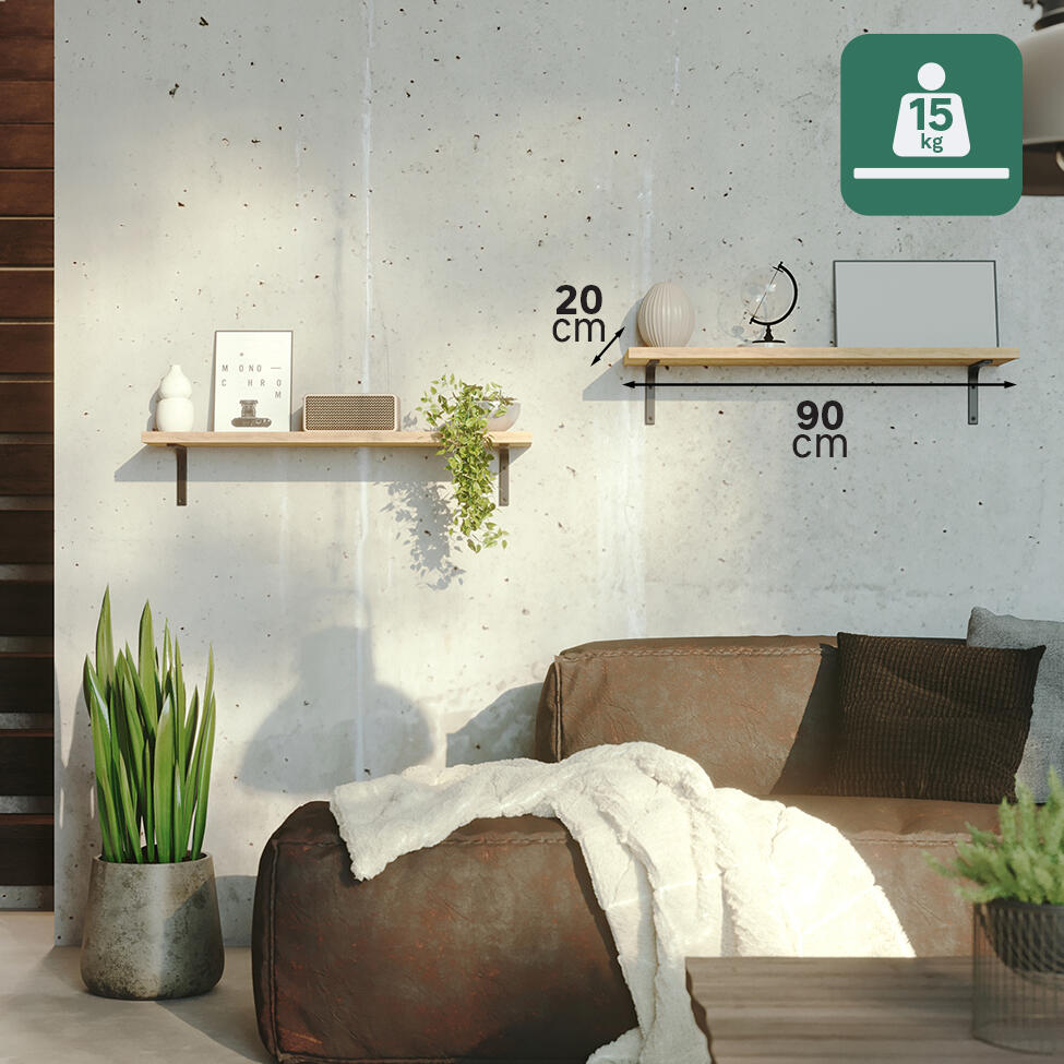 Equerre Modern acier peint noir, H.12.5 x P.15 cm - 4