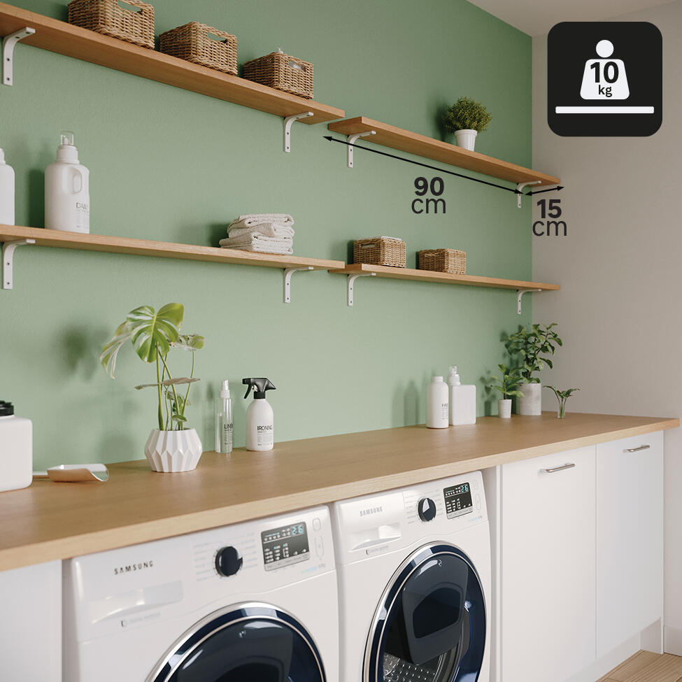 Equerre Modern acier peint blanc, H.10 x P.10 cm - 4