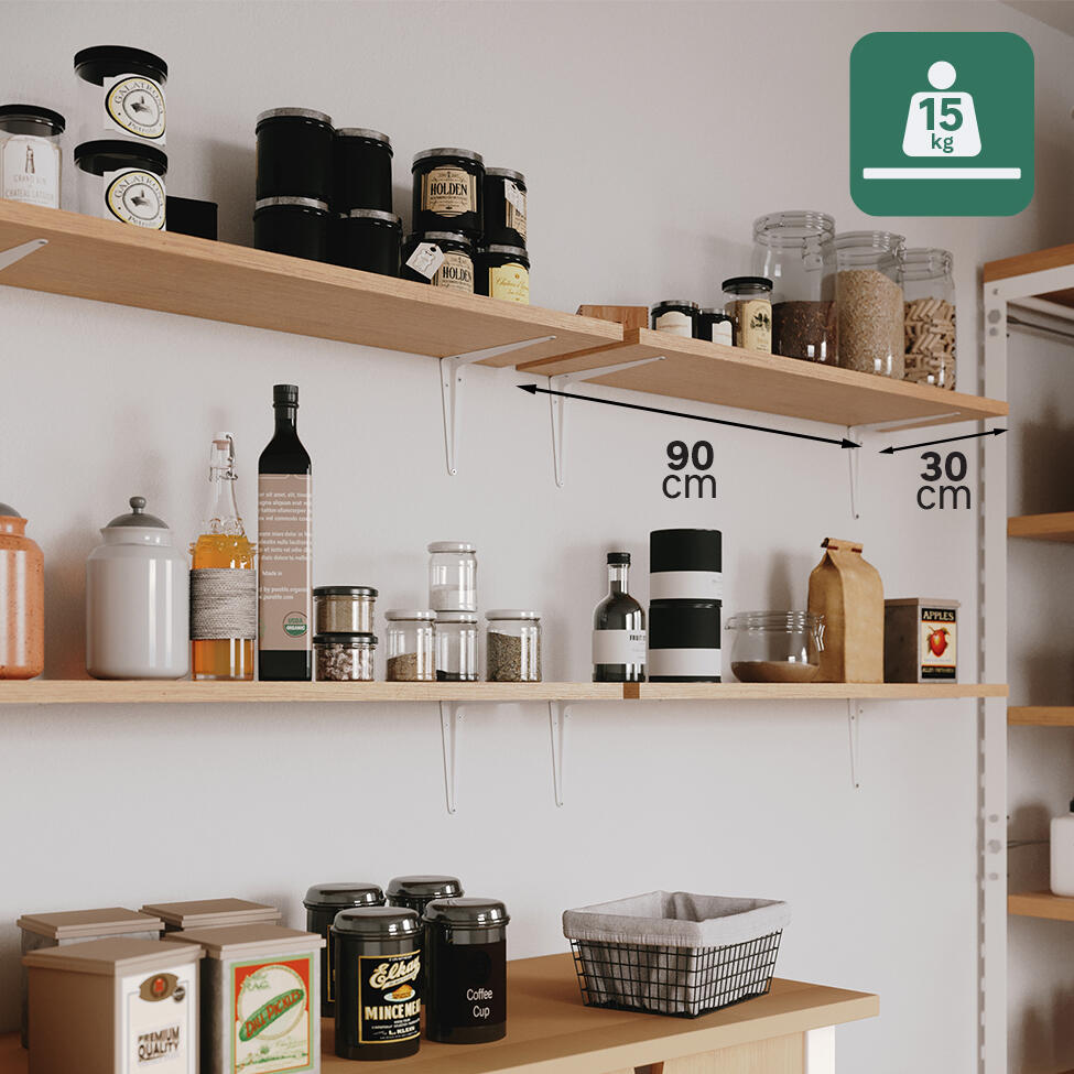 Equerre Normo acier peint blanc, H.20 x P.15 cm - 4