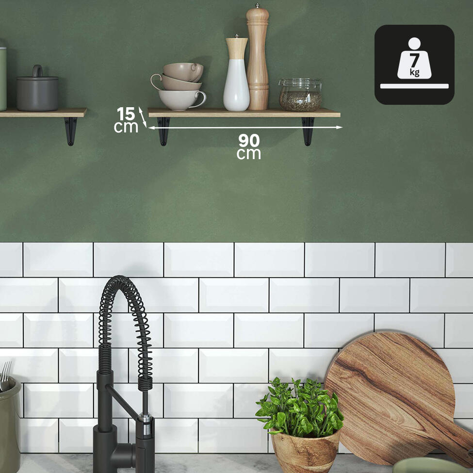 Equerre Normo acier peint noir, H.10 x P.7.5 cm - 5