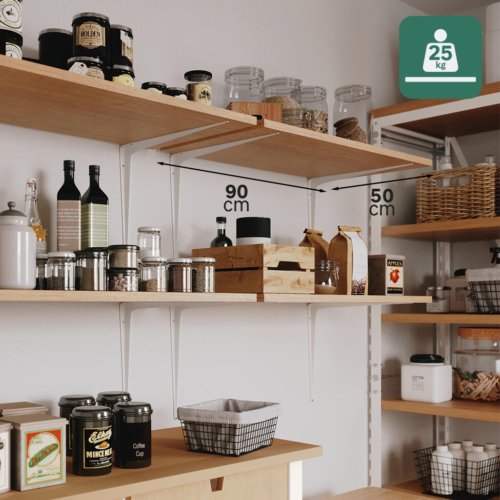 Suporte para prateleira com nervo aço branco 35x40 cm 25 kg Normo - 4