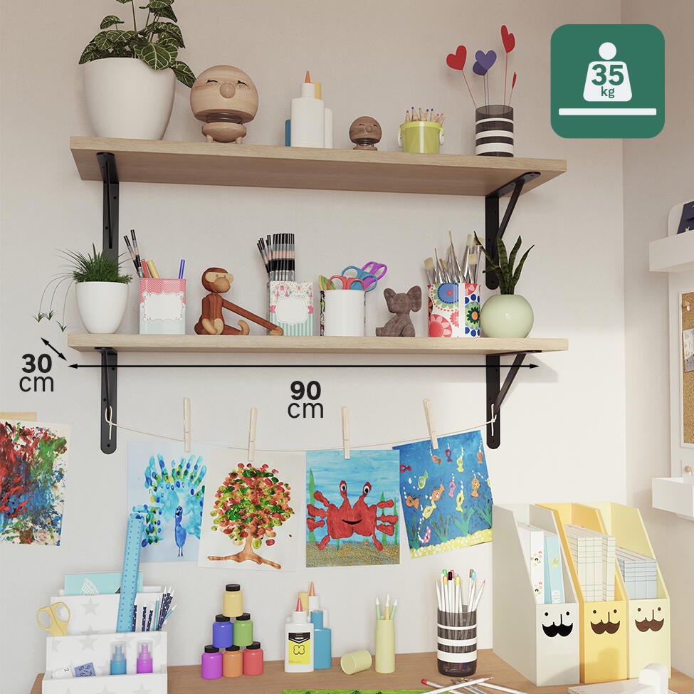 Suporte para prateleira reforçado aço preto 20,5x25 cm 35 kg Dolmen - 5