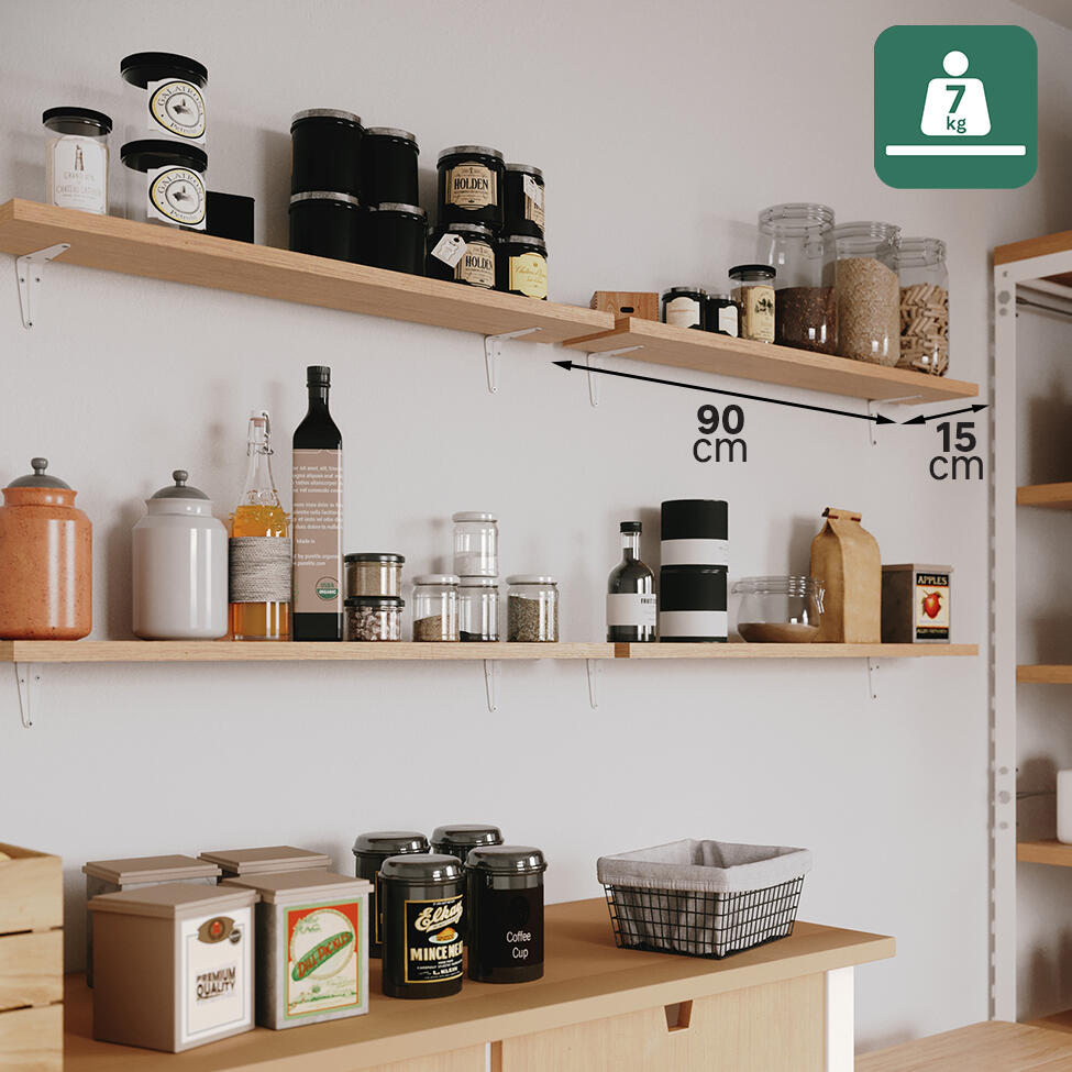 Equerre Normo acier peint blanc, H.10 x P.7.5 cm - 4