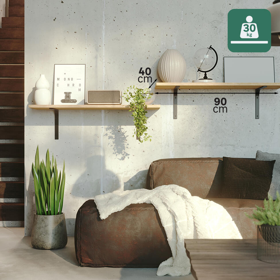 Suporte para prateleira aço preto 25x30 cm 30 kg Modern - 4