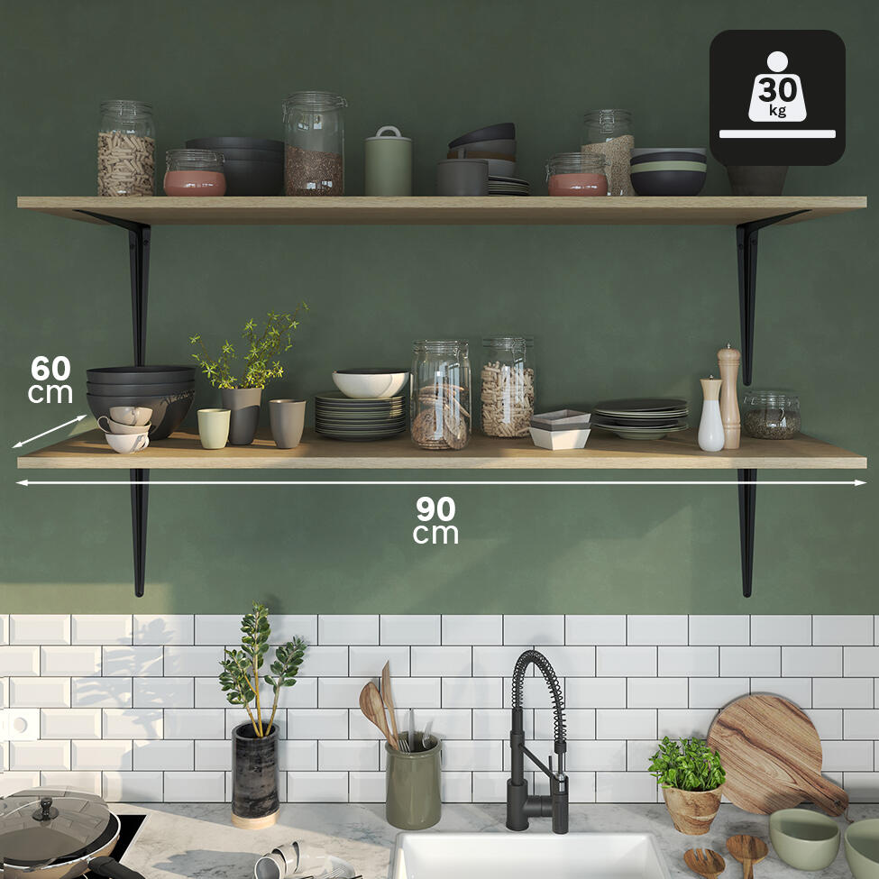 Equerre Normo acier peint noir, H.45 x P.40 cm - 4