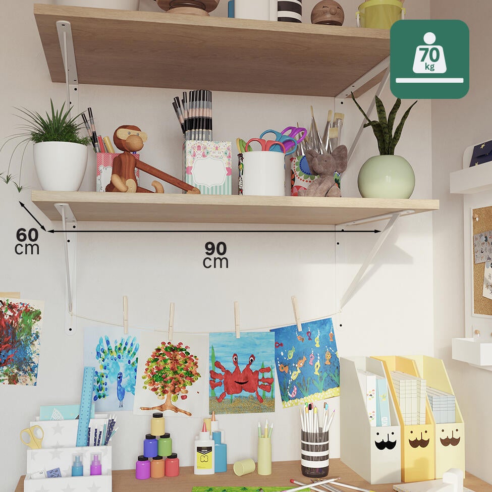 Equerre Dolmen acier peint blanc, H.32.3 x P.50 cm - 4