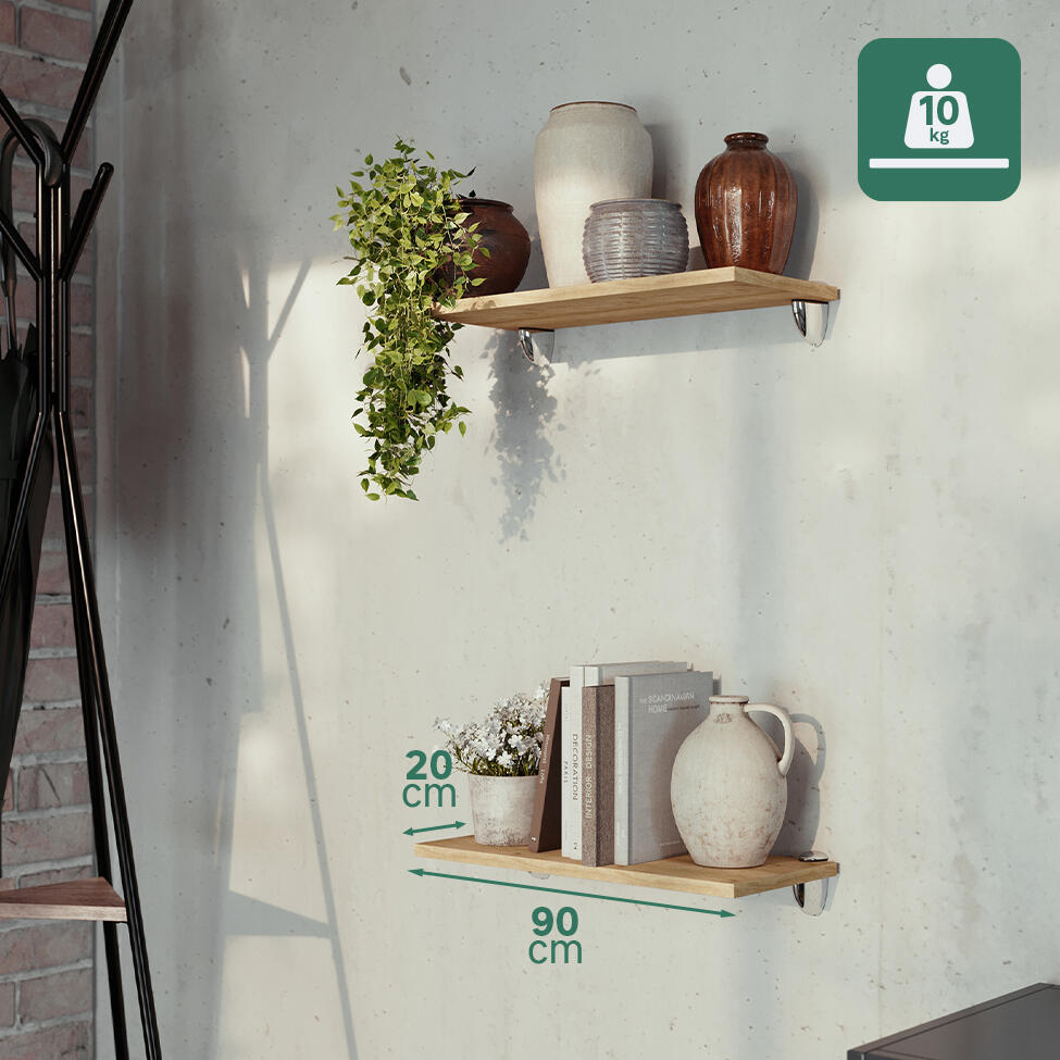 Lot de 2 clips pour tablette bois 3-22mm noir - 4