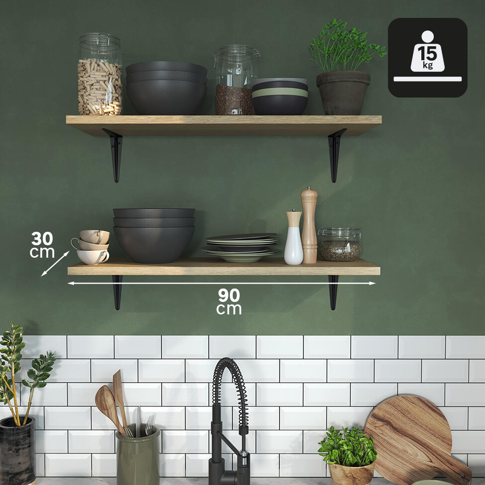 Equerre Normo acier peint noir, H.20 x P.15 cm - 4