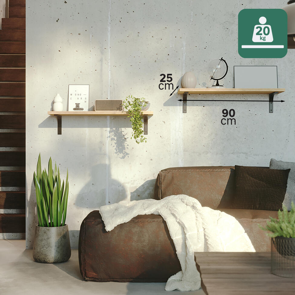 Equerre Modern acier peint noir, H.15 x P.20 cm - 4