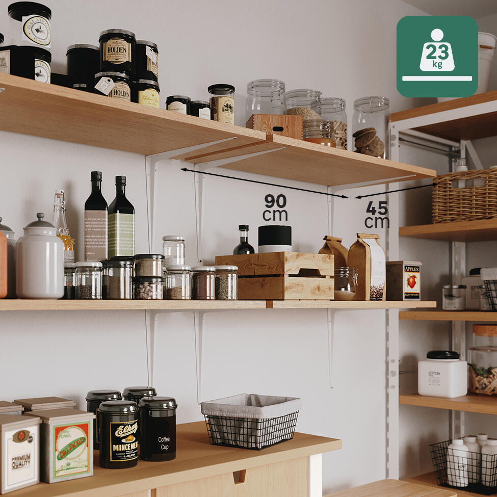 Suporte para prateleira com nervo aço branco 30x35 cm 23 kg Normo - 4