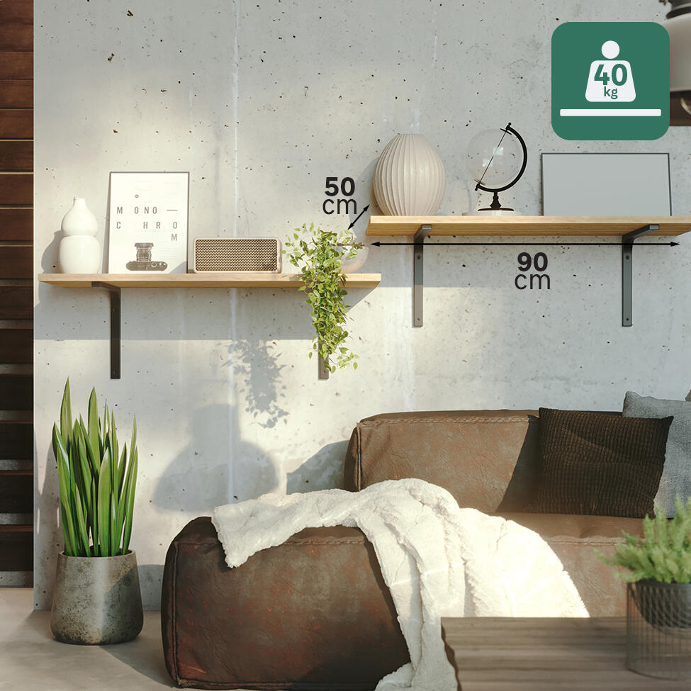 Equerre Modern acier peint noir, H.30 x P.40 cm - 4