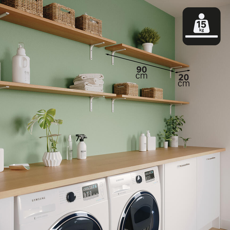 Equerre Modern acier peint blanc, H.12.5 x P.15 cm - 4