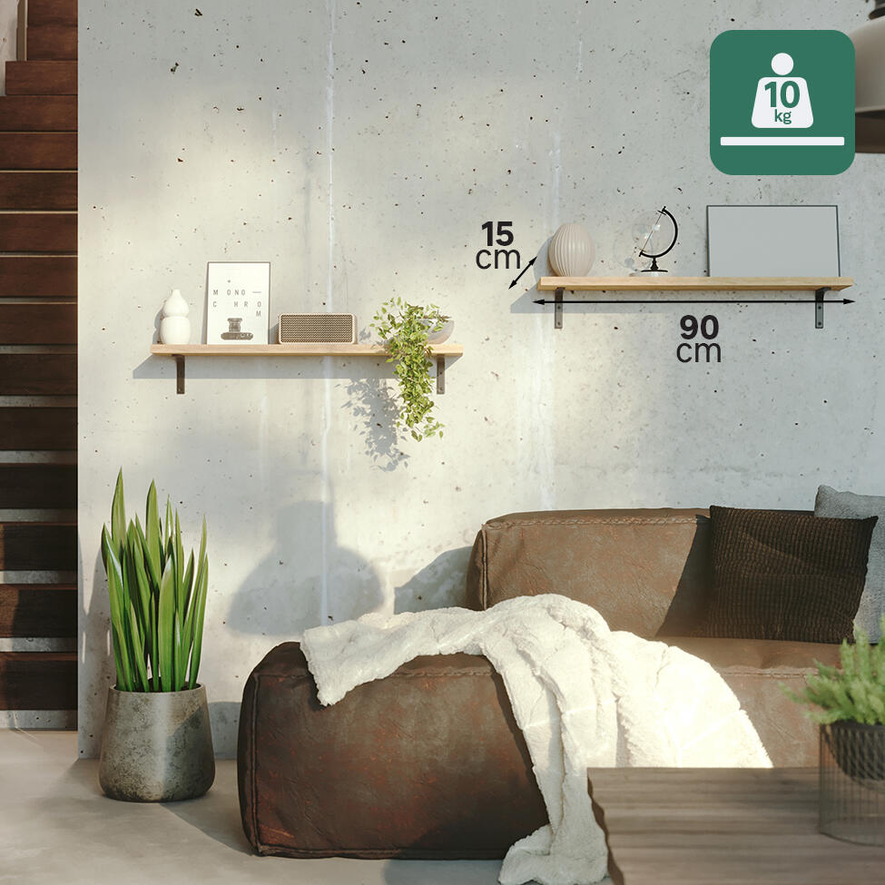 Equerre Modern acier peint noir, H.10 x P.10 cm - 4