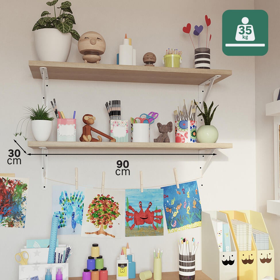 Suporte para prateleira reforçado aço branco 20,5x25 cm 35 kg Dolmen - 4