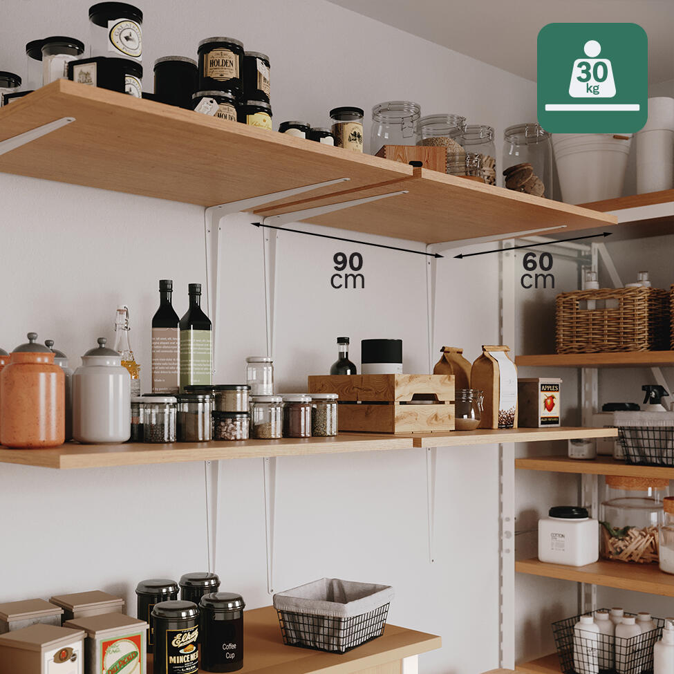 Equerre Normo acier peint blanc, H.45 x P.40 cm - 4