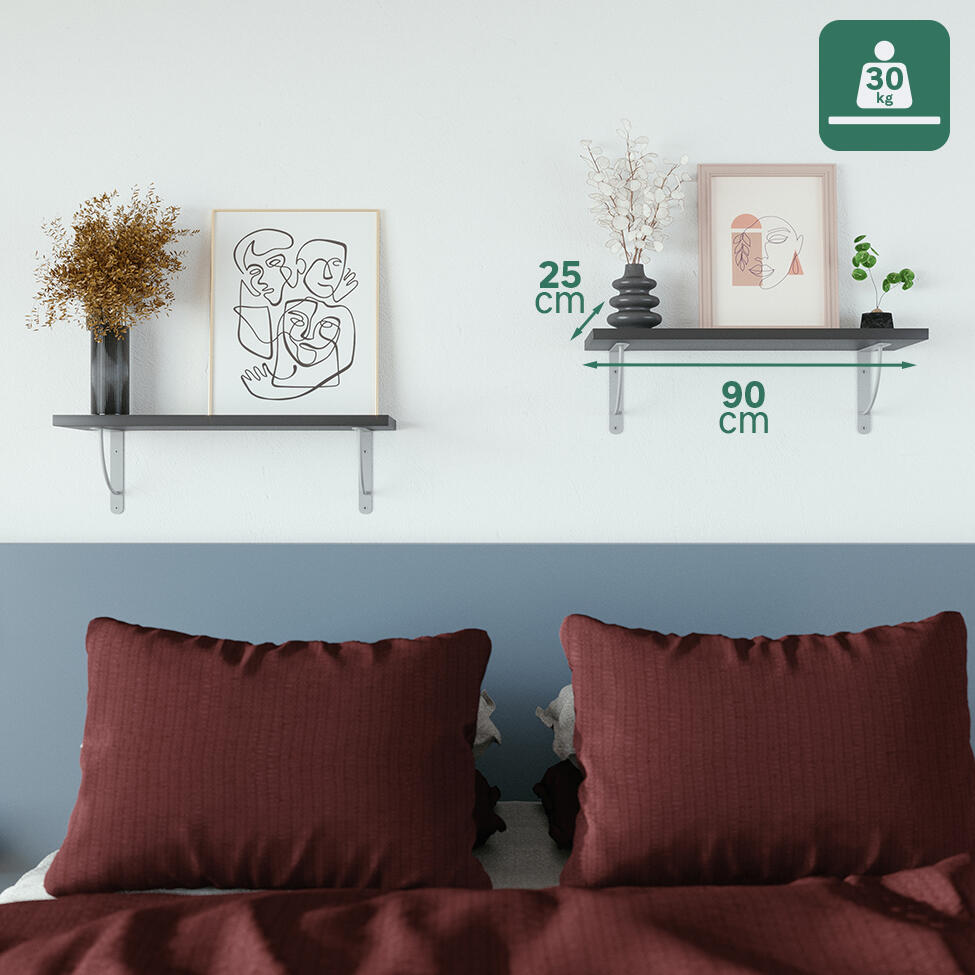 Suporte para prateleira aço cinza 18x18 cm 30 kg Bibop - 4