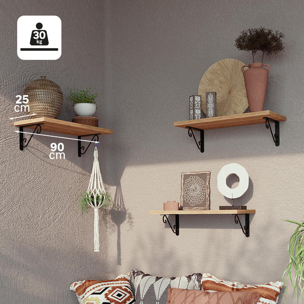 Suporte para prateleira decorativo preto 20x15 cm 30 kg Volute - 4