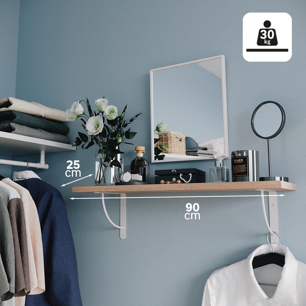 Suporte para prateleira aço branco 18x18 cm 30 kg Bibop - 5