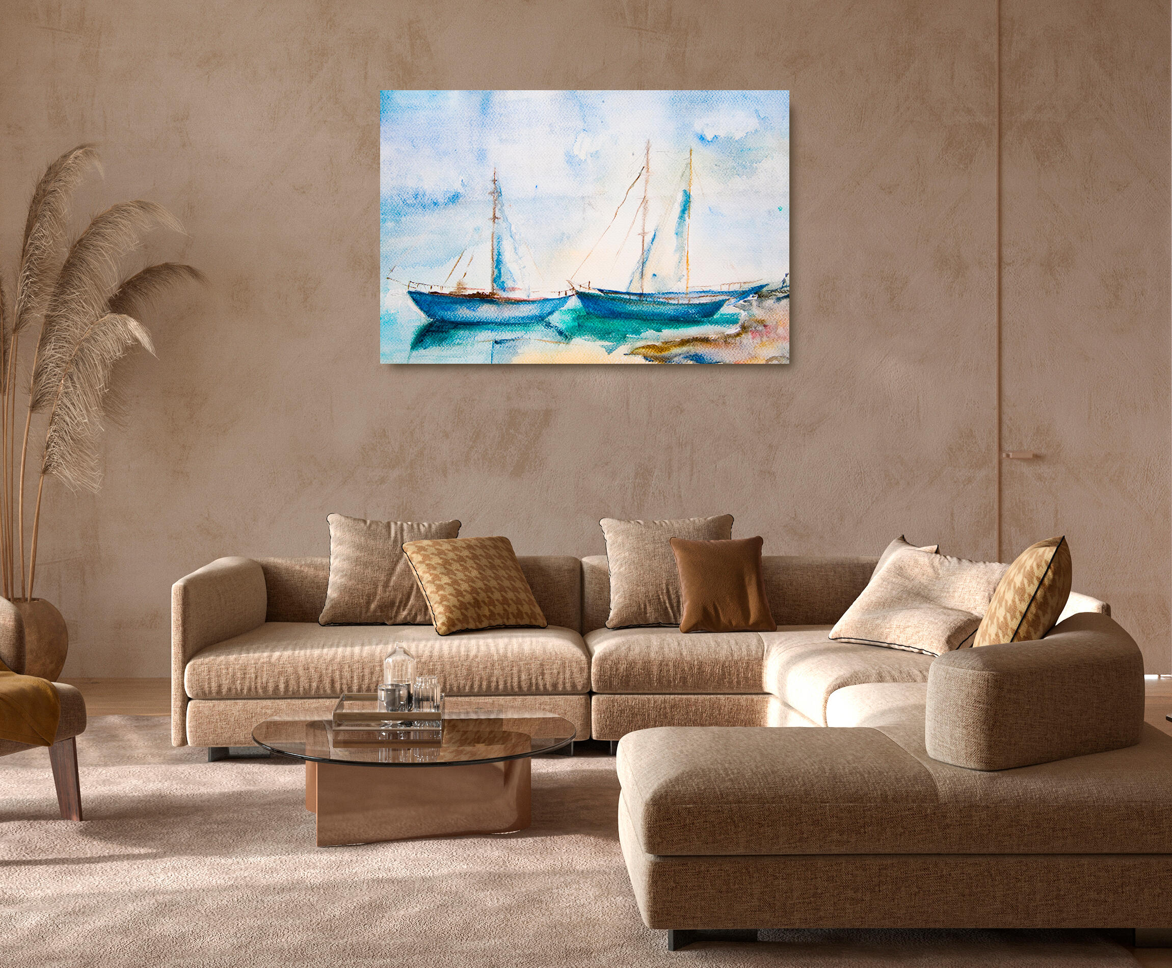 Pintura impresa sin marco barcos 80x120cm
